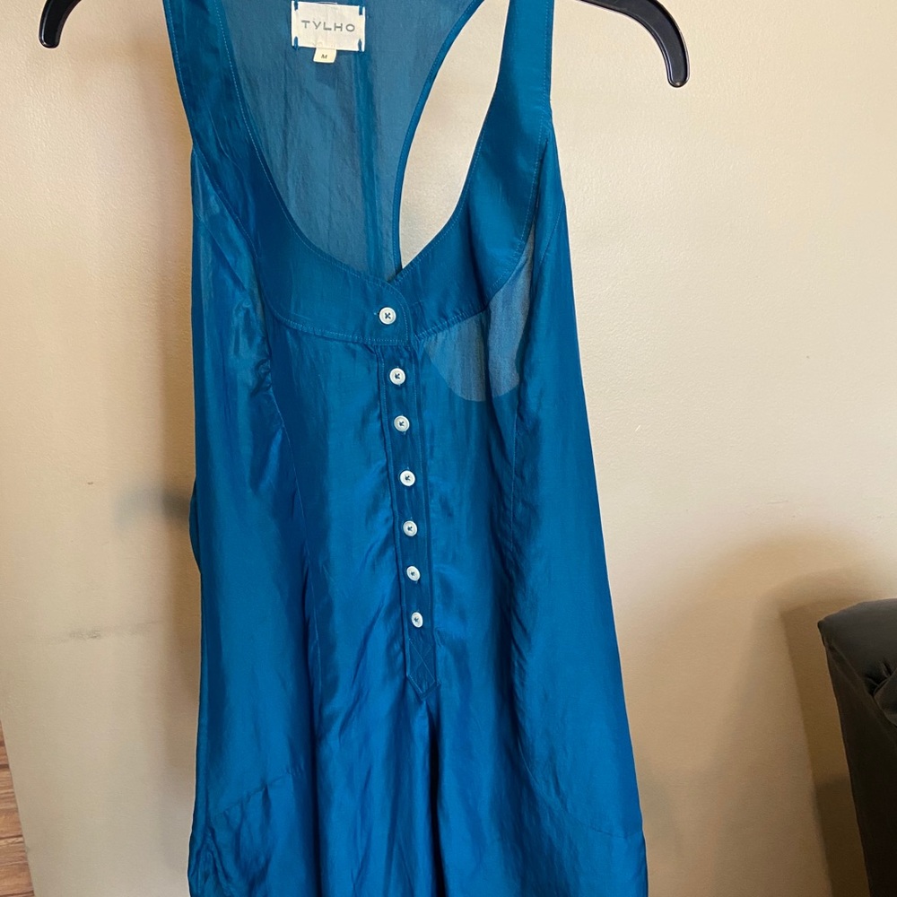 Light teal tank blouse great for summer